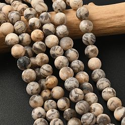 Полевой Шпаты Натуральные полевые шпаты, круглые, матовые, 8 мм, отверстие : 1 мм, около 47 шт / нитка, 15 дюйм