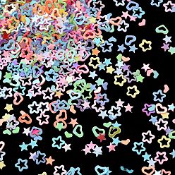 (52) Непрозрачная лаванда Блестки из пвх, шитье ремесленных украшений, разнообразные, сердце / звезда, разноцветные, 1.5~3.5x2.5~4x0.5 мм, отверстие : 1.2 мм, около 3680 шт / упаковка