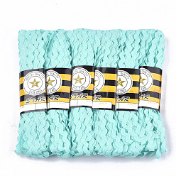 Бледно-бирюзовый Ленты из полипропиленового волокна, форма волны, бледные бирюзовая, 7~8 мм, 15 двор / пачка, 6 расслоения / мешок