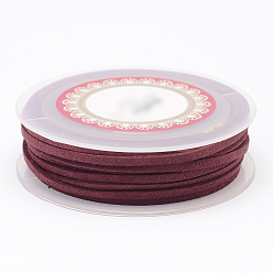 Темно-Красный Шнуры из искусственной замши, искусственная замшевая кружева, темно-красный, 3x1.5 мм, около 5.46 ярдов (5 м) / рулон