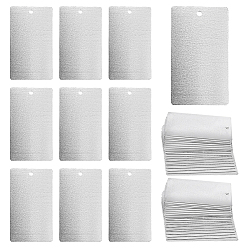 Платина 40шт. большие алюминиевые подвески, прямоугольные, платина, 80x46x0.5 мм, отверстие : 4 мм