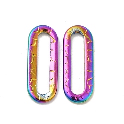 Rainbow Color Ионное покрытие (ip) 304 соединительное кольцо из нержавеющей стали, , овальные, Радуга цветов, 20x7.5x1.5 мм, внутренний диаметр: 15x3 мм