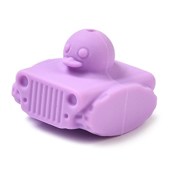 Фиолетовый Танк утка пищевые силиконовые фокусные бусины, изготовление ожерелий diy, фиолетовые, 21x24.5x26 мм, отверстие : 2.5 мм