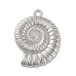 Другие Подвески из нержавеющей стали 304, цвет нержавеющей стали, раковина, 30.5x22.5x3 мм, отверстие : 2.3 мм