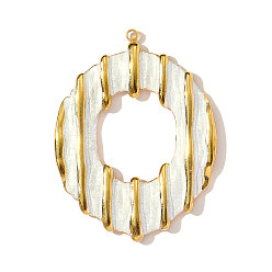 Белый 304 нержавеющей стальной эмали подвески, круглые подвески, ионное покрытие (ip), реальный 18 k позолоченный, белые, 40x30 мм