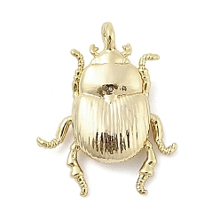 Beetle Латунные подвески, без кадмия, без никеля и без свинца, животные прелести, реальный 18 k позолоченный, жук, 17.5x13.5x4.5 мм, отверстие : 1.2 мм