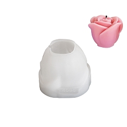 Белый Силиконовые формы для роз своими руками, для изготовления подсвечников, для уф-смолы, изготовление форм из эпоксидной смолы, белые, 57x52x42 мм, внутренний диаметр: 22x21 мм