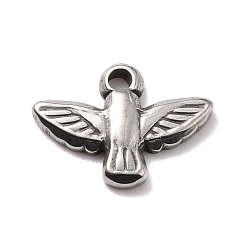 Edelstahl Farbe Anlaufgeschützt 304 Charms aus Edelstahl, Adler, Edelstahl Farbe, 9.5x13x2 mm, Bohrung: 1.2 mm