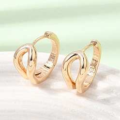Real 18K Gold Plated Brass Hoop Earrings for Women, Round, Real 18K Gold Plated, 18.5x10x20mm