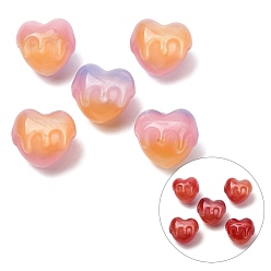 Pearl Pink Resin UV Reactive Beads, Color Changing Beads, Melting Heart, Pearl Pink, 15.5x18x15.5mm, Hole: 2mm
