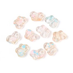 Фора Прозрачные акриловые бусины, окрашенные спреем, бабочка, оранжевые, 7x10x3 мм, отверстие : 1.5 мм, Около 3570 шт / 500 г