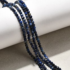 Ляпис-Лазурь Нитки бусины из натурального ляписа-лазури, класс АА, граненые, круглые, 2 мм, отверстие : 0.5 мм, около 210~220 шт / нитка, 15.7 дюйм (40 см)