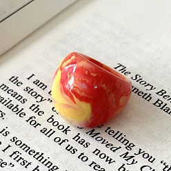 Красный Кольца из смолы для женщин, красные, внутренний диаметр: 17 мм