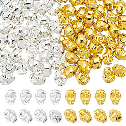 (52) Непрозрачная лаванда 100шт 2 цвета гальванизированные немагнитные синтетические гематитовые бусины, класс АА, череп, разноцветные, 5.5x5.5x4.5 мм, отверстие : 1 мм, 50 шт / цвет