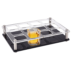 Квадрат Блестящие акриловые держатели для стопок с отверстиями, квадратная стойка для пивных бокалов для вина для семейного праздника, бара, паба, квадратный узор, готовая продукция: 12 мм