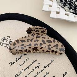Rectangle Пластиковые зажимы когтя волос, аксессуары для волос для женщин и девочек, леопард, прямоугольные, 106x48 мм