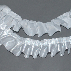 Белый Волнистые кружева атласная лента, белые, 1-5/8 дюйм (40 мм), Около 30 м / пачка