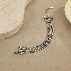 Нержавеющая Сталь Цвет 304 из нержавеющей стали браслеты многожильных, браслеты из шариковой цепи для женщин, цвет нержавеющей стали, 6-1/2x7/8 дюйм (16.5x2.15 см)