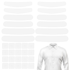 White 4 Styles Plastic Tab Collar for Clergy Shirt, White Priest Collar, Collar Lining Stay, White, 36~180x31~161x0.3~0.8mm