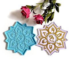 Flower Food Grade Coaster Silicone Molds, Resin Casting Coaster Molds, For UV Resin, Epoxy Resin Craft Making, Flower, 156mm
