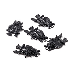 Electrophoresis Black Alloy Pendents, Owl, Electrophoresis Black, 43x27.5x5mm, Hole: 2.5mm