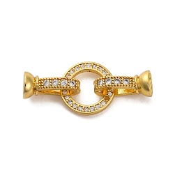 Золотой Латунное микропейв, прозрачный кубический цирконий, складные застежки, долговечный, без свинца и без кадмия, золотые, 32 мм