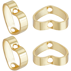 Настоящее золото 18K 60шт. латунная рамка для бусин, сердце, реальный 18 k позолоченный, 9.5x10x2 мм