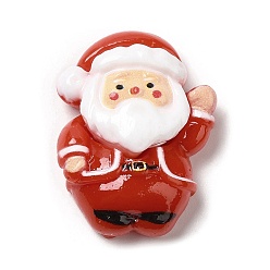 Santa Claus Кабошоны из непрозрачной смолы с рождественской тематикой, для изготовления ювелирных изделий, Дед Мороз, 28x20x9 мм