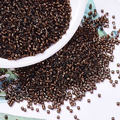 (DB0612) Окрашенный Темный Топазовый с Серебряной Подкладкой Бусины miyuki delica, цилиндр, японский бисер, 11/0, (db 0612) окрашенный в серебристый цвет темный топаз, 1.3x1.6 мм, отверстия: 0.8 мм, около 10000 шт / мешок, 50 г / мешок