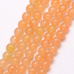 Red Aventurine Natural Red Aventurine Bead Strands, Round, 3~3.5mm, Hole: 0.7mm, about 115~125pcs/strand, 16 inch