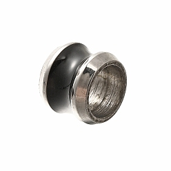 Нержавеющая Сталь Цвет 304 эмаль нержавеющей стали европейские шарики, бусины с большим отверстием, колонка, цвет нержавеющей стали, 5x6 мм, отверстие : 4.2 мм