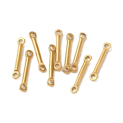 Настоящее золото 18K Ионное покрытие (ip) 304 звенья из нержавеющей стали, подвески для барных разъемов, реальный 18 k позолоченный, 15x2.5x1.5 мм, отверстие : 1.4 мм