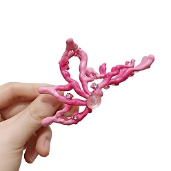 Pink Gradient Butterfly Alloy Rhinestone Large Claw Hair Clips, for Women Girl Thick Hair, Pink, 109mm