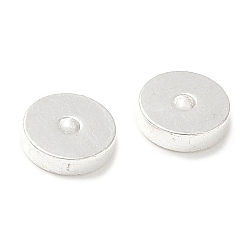 Серебро Spacer бисер латунные, долговечный, плоско-круглые, серебряные, 7x2 мм, отверстие : 1.6 мм