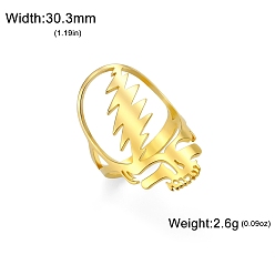 Золотой Кольца на палец из нержавеющей стали с полым черепом, для унисекс, золотые, размер США 7 (17.3 мм)