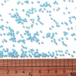 Light Sky Blue Glass Seed Beads, Opaque Colours Seed, Small Craft Beads for DIY Jewelry Making, Round, Light Sky Blue, 2mm, Hole:1mm, about 30000pcs/pound