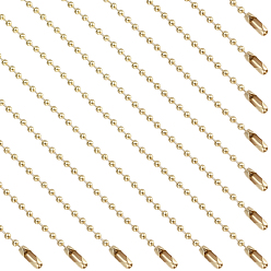 Doré  Chaînes de boule de fer de 100pcs avec des connecteurs, soudé, pour la fabrication des étiquettes volantes, or, 15x0.25 cm
