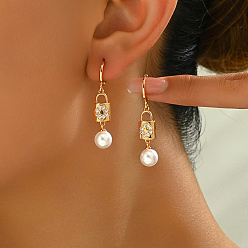 Золотой Модные серьги-кольца из нержавеющей стали с цветами, со стразами и жемчугом, универсальный для повседневного ношения и свиданий, золотые, 38x7.8 мм