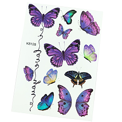 Dunkle Orchidee Körperkunst Tattoos, temporäre Tattoos Papier Aufkleber, Schmetterling, dunkle Orchidee, 21x15 cm