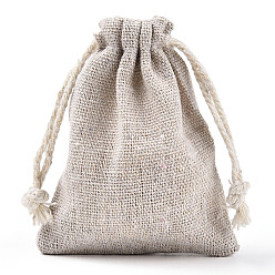 пшеница Drawstring мешки хлопка упаковка мешочки, подарочные пакеты саше, муслиновый пакетик многоразовый чайный пакетик, цвет пшеницы, 9.5x7.5 см