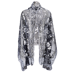 Черный Полиэстеровая марля на конце лески, Аксессуары для орнаментов, чёрные, 1900x675x0.8 мм