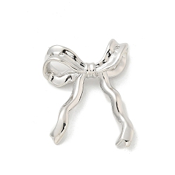 Платина Подвески из латуни, текстурированные бантовые звенья, платина, 28x23x6 мм, отверстие : 0.8 мм