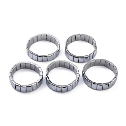 Terahertz Stone Natural Terahertz Stone Rectangle Beaded Stretch Bracelet, Gemstone Stackable Bracelet for Women Men, 16mm, Inner Diameter: 2-1/8~2.24 inch(5.35~5.7cm)