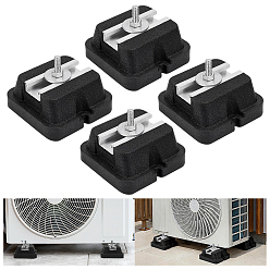 Черный Резиновая подкладка, квадратный, основание для ролика рефрижераторного волнового колеса, платина, чёрные, 130x130x60 мм