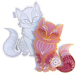 Лиса Силиконовые формы для украшения стен своими руками, формы для литья смолы, для уф-смолы, изготовление изделий из эпоксидной смолы, лиса, 205x160x9 мм