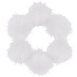 Белый Мягкий помпон из искусственного меха лисы, с металлической кнопкой, для шапок обувь шарфы подвески на сумку аксессуары, белые, 100 мм