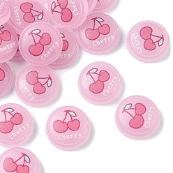 Плоский Круглый Пластиковые эмалевые кабошоны, розовые, плоско-круглые, 19x19.5x5 мм