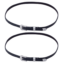 Черный 2 шт. кожаные ленты для шляпных аксессуаров, чёрные, 700x9x2 мм