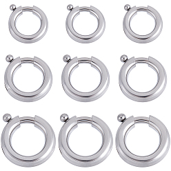 Нержавеющая Сталь Цвет 15 шт. 3 стили 316 кольца-затворы из хирургической нержавеющей стали, кольцо, цвет нержавеющей стали, 10~17.5x10~17.5x2~4 мм, отверстие : 6~10.5 мм