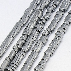 Platinum Plated Electroplate Non-magnetic Synthetic Hematite Beads Strands, Oval, Grade A, Platinum Plated, 3x2x1mm, Hole: 1mm, about 400pcs/strand, 16 inch